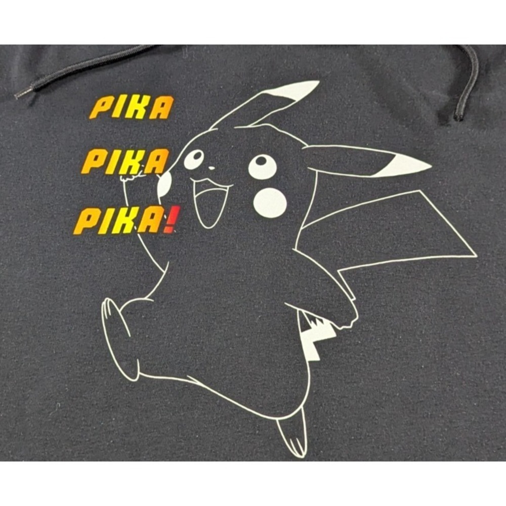 Pokemon Mens Pika Pika Pika Graphic Hoodie Size‎ Medium Black 195566942403